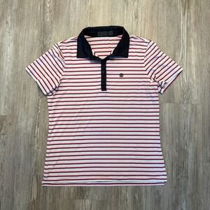 G/Fore Womens Small Striped Vented Athletic Stretch Polo Shirt